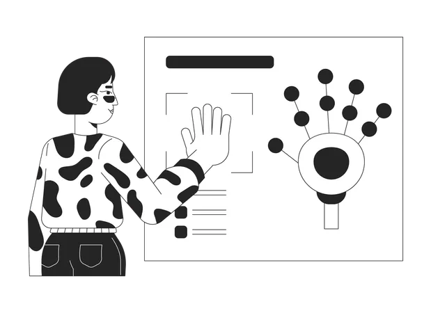 Biometrische Identifizierung durch Scannen der Handfläche  Illustration