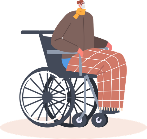 Homme handicapé en fauteuil roulant  Illustration
