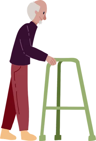 Vieil homme handicapé  Illustration