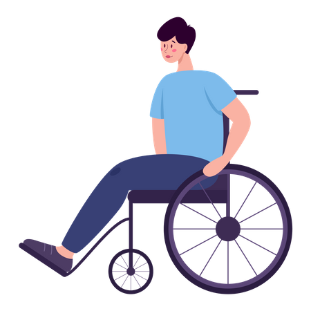 Handicapped male person Illustration
