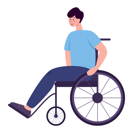 Handicapped male person Illustration