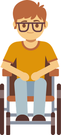 Handicapped Male Person  Illustration