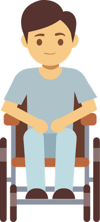 Handicapped Male Person  Illustration