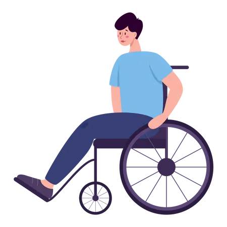 Handicapped male person  Illustration