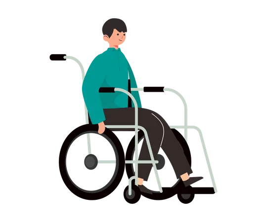 Handicapped Man  Illustration