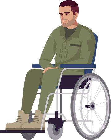 Handicapped man sitting on wheelchair Illustration