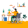 free paralyzed handicapped woman illustrations