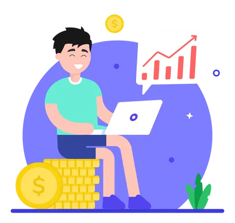 Händler führt Kryptoanalyse durch  Illustration