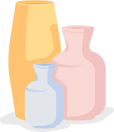 Handmade pottery vases  Illustration