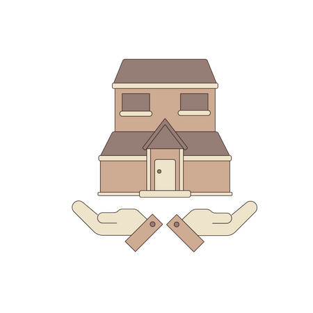 Hands and house  Illustration