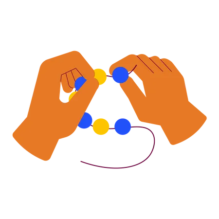 Hands Bead Making  Illustration