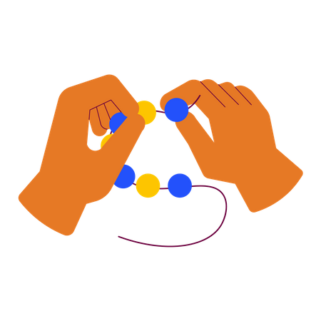 Hands Bead Making  일러스트레이션
