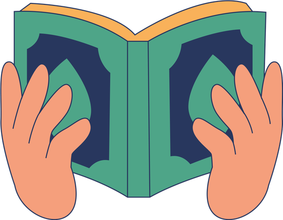 Hands carrying the al-qur'an  Illustration