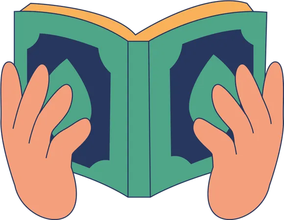 Hands carrying the al-qur'an  Illustration