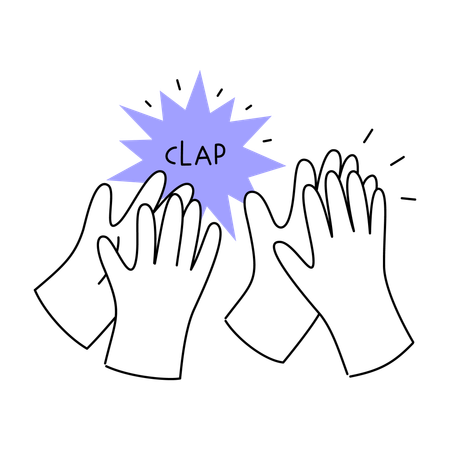 Hands clapping in celebration  Illustration