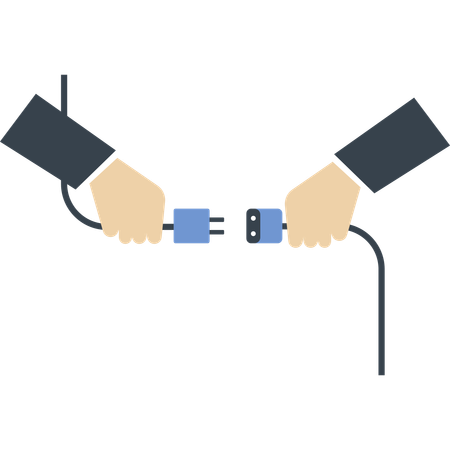 Hands Connecting Plug and Socket  Illustration