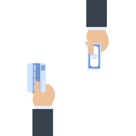 Hands Exchanging Payment  Illustration
