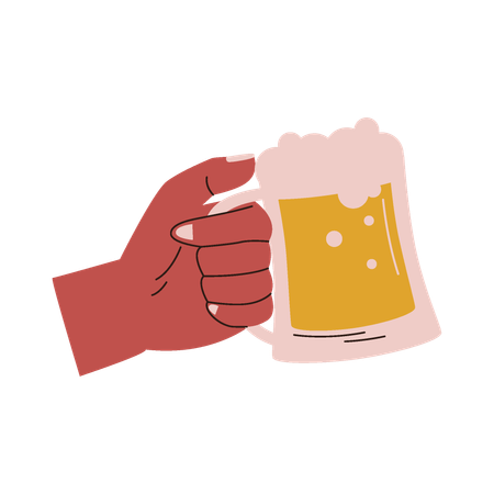 Hands holding beer  Illustration