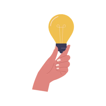 Hands holding bulb  Illustration