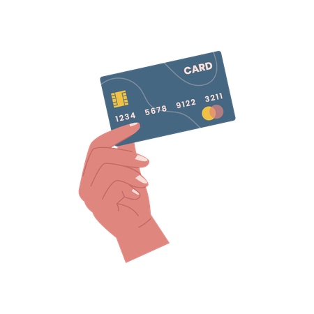 Hands holding credit card  Illustration