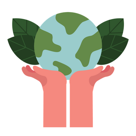 Hands holding earth  Illustration