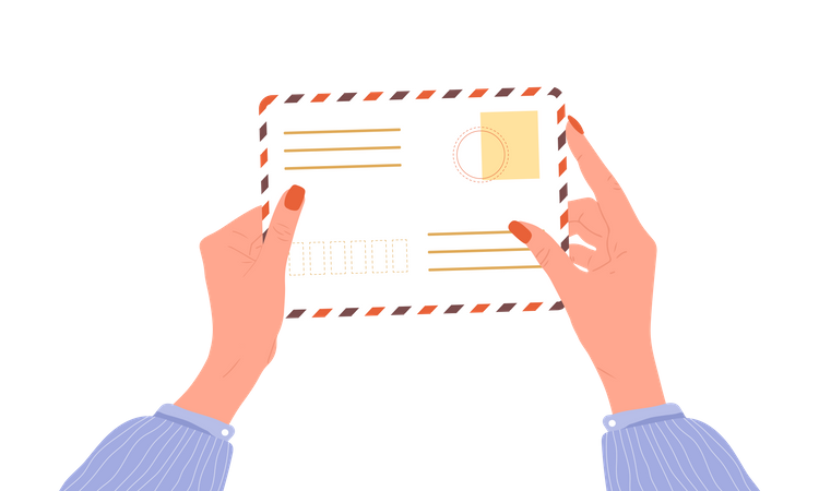 Hands holding envelope  Illustration