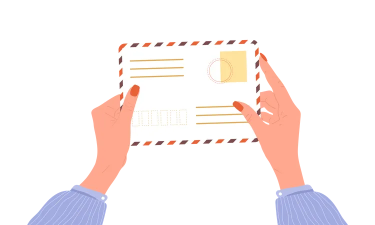 Hands holding envelope  Illustration