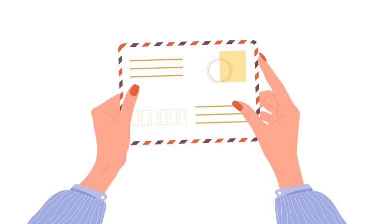 Hands holding envelope  Illustration