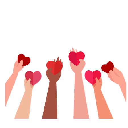 Hands holding heart  Illustration
