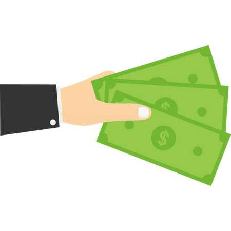 Hands holding money Salary  Illustration