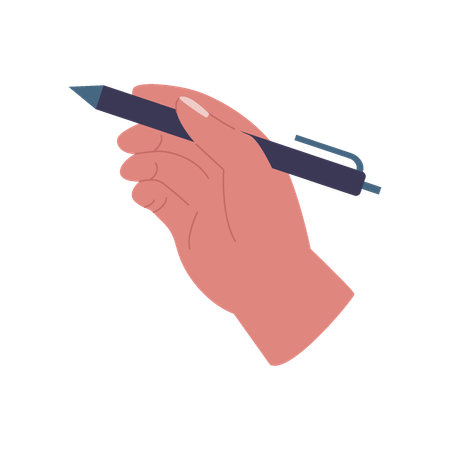 Hands holding pen  Illustration