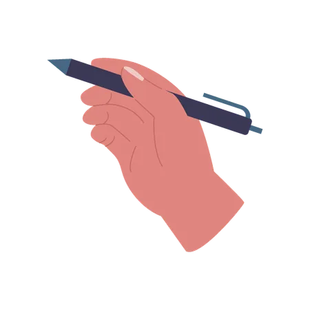 Hands Holding Pen Vector Concept Vector Flat Illustration Illustration