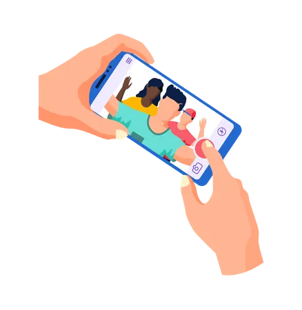 Hands holding smartphone  Illustration