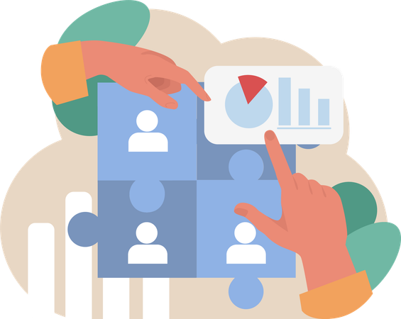 Hands pointing analysis chart  Illustration