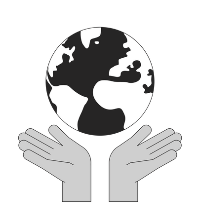 Hands protect earth  Illustration