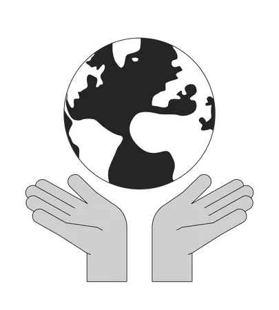 Hands protect earth  Illustration