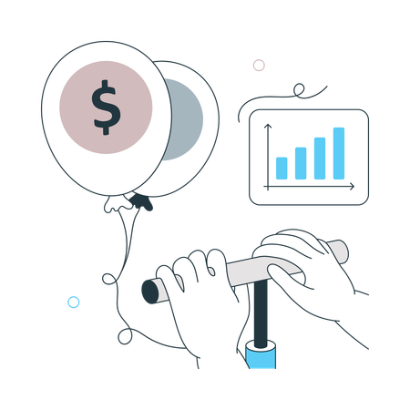Hands Pumping Currency Inflation  Illustration