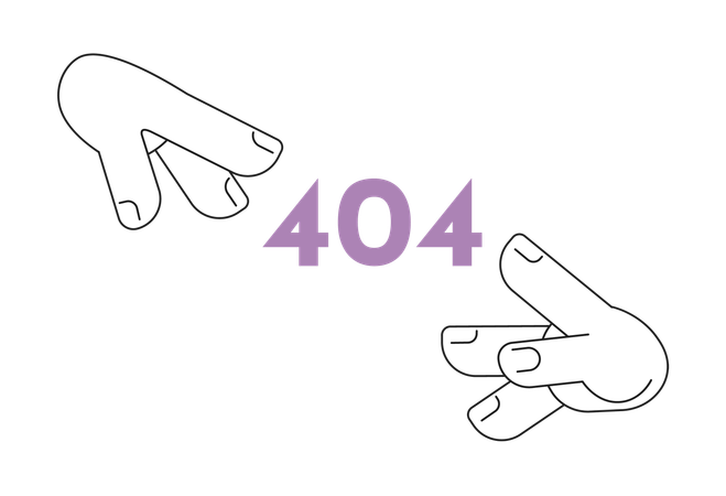 Hands reaching to black white error 404  Illustration