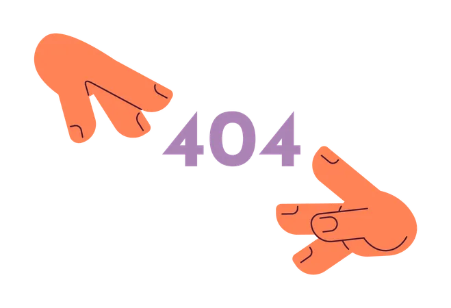 Hands Reaching To Error 404 Flash Message Empty State Ui Design Fingers Try To Touch Page Not Found Popup Cartoon Image Vector Flat Illustration Concept On White Background Illustration