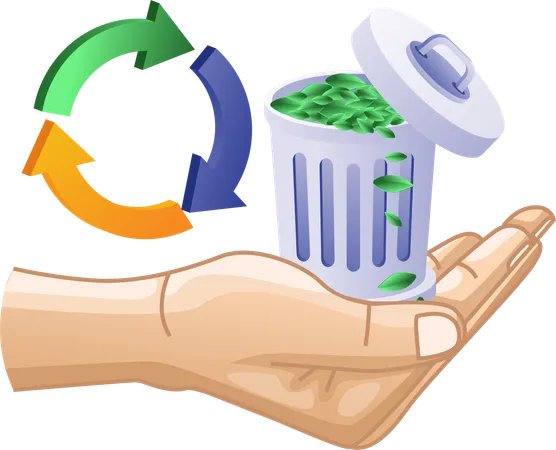 Hands recycle waste eco green  Illustration