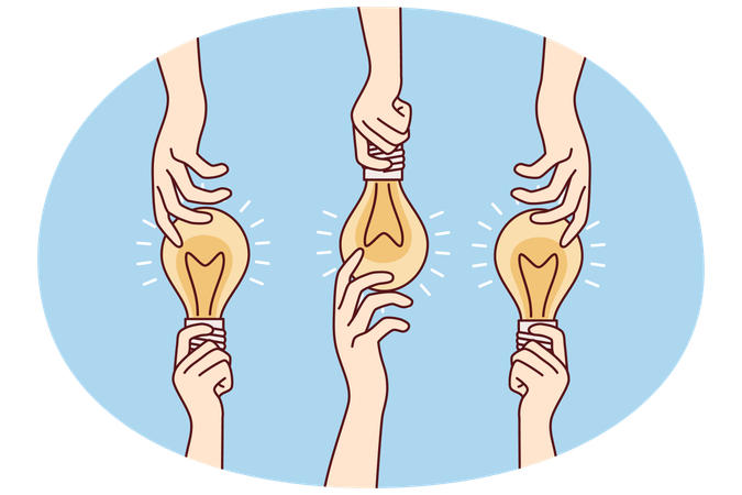 Hands sharing ideas  Illustration