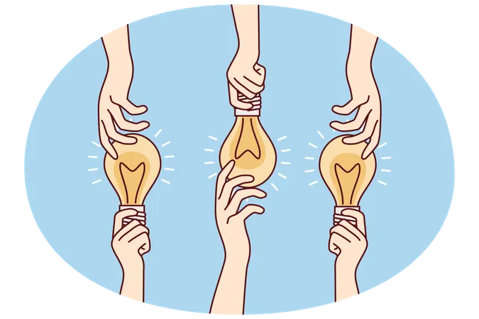 Hands sharing ideas  Illustration