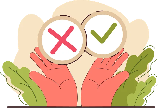 Hands showing to take one decision  Illustration
