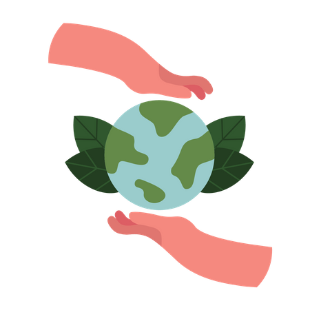 Hands surrounding earth  Illustration