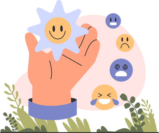 Hands with Emotional self-regulation  Illustration