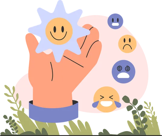 Hands with Emotional self-regulation  Illustration