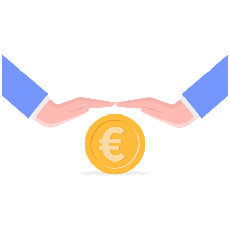 Hands with Euro symbol  Illustration
