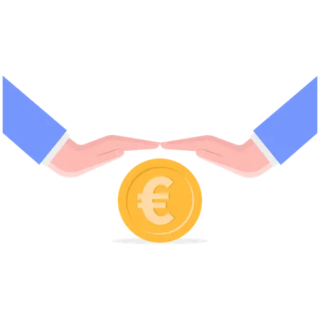 Hands with Euro symbol  Illustration
