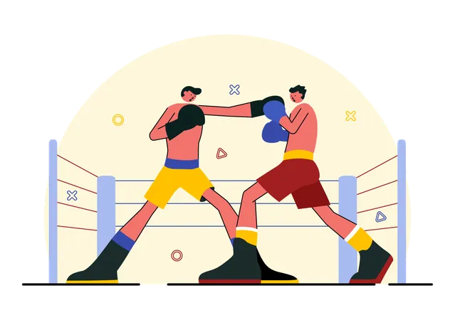 Tragen von Handschuhen im Boxkampf  Illustration