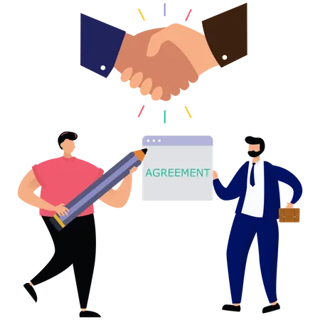Handshake agreement  Illustration